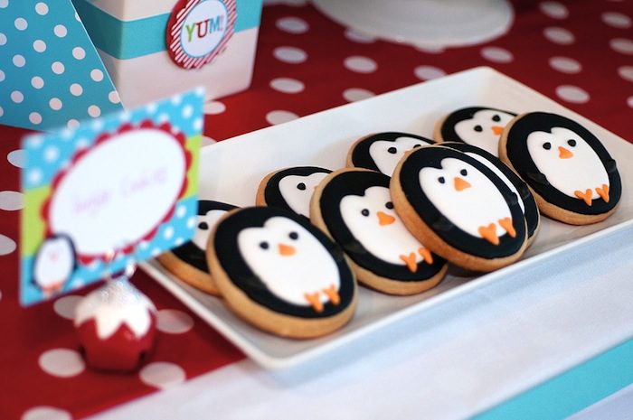 Penguin Cookies Winter Birthday