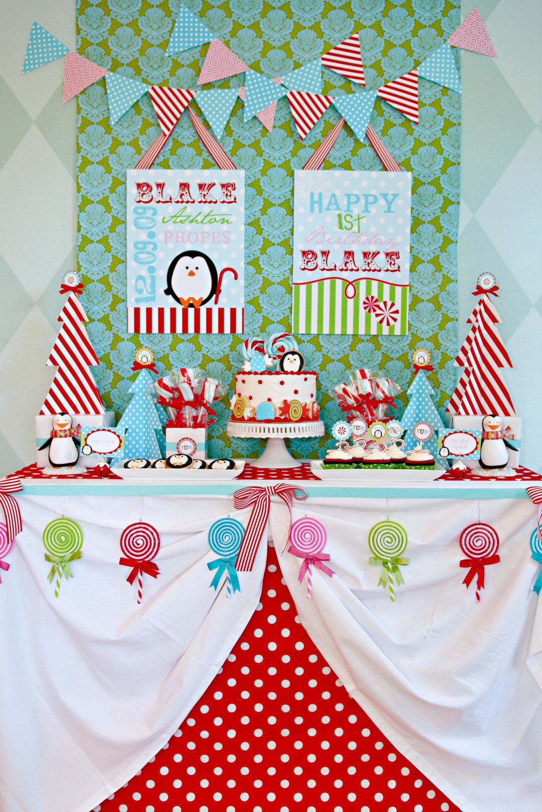 Winter Candyland First Birthday Party
