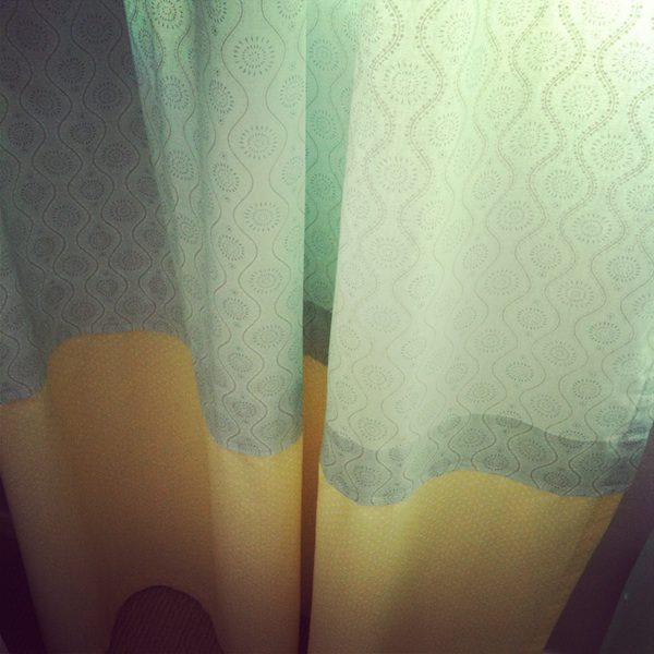 Aqua and Yellow Curtains nursery