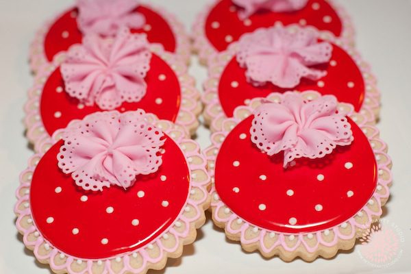Pink and Red Lace Cookies glitter academy petite party studio