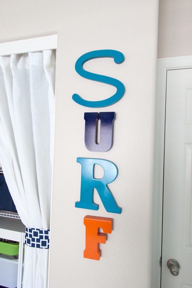 Boy's Room DIY Painted Wall Letters