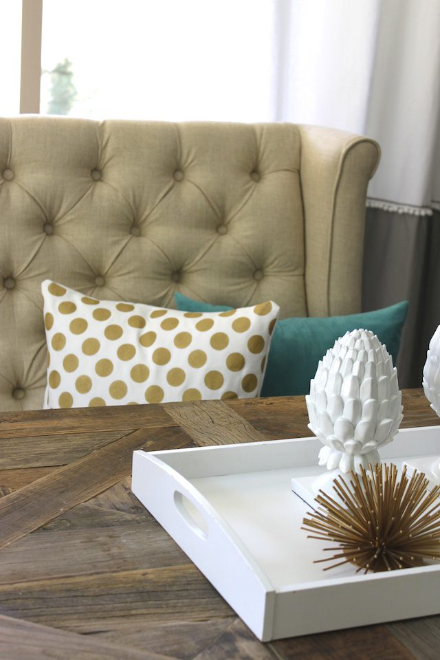 DIY Gold Dot Pillow Anthro Inspired