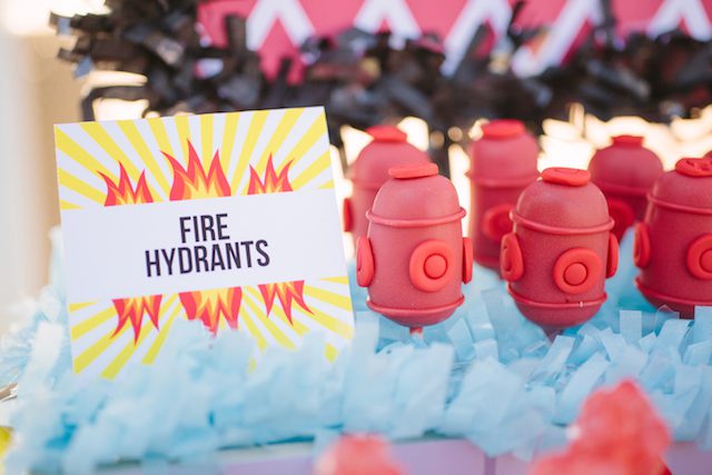 fire hydrant cake pops firetruck birthday party by petite party studio