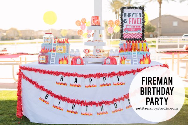 firetruck birthday party by petite party studio