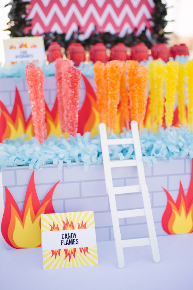 firetruck birthday party candy bar by petite party studio