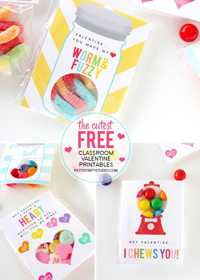 FREE PRINTABLE DIY Class Valentines by Petite Party Studio