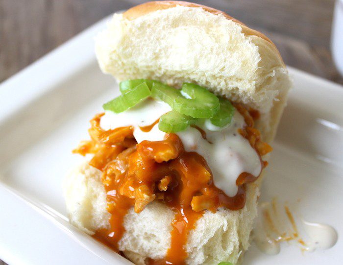 sweet and spicy buffalo chicken sliders