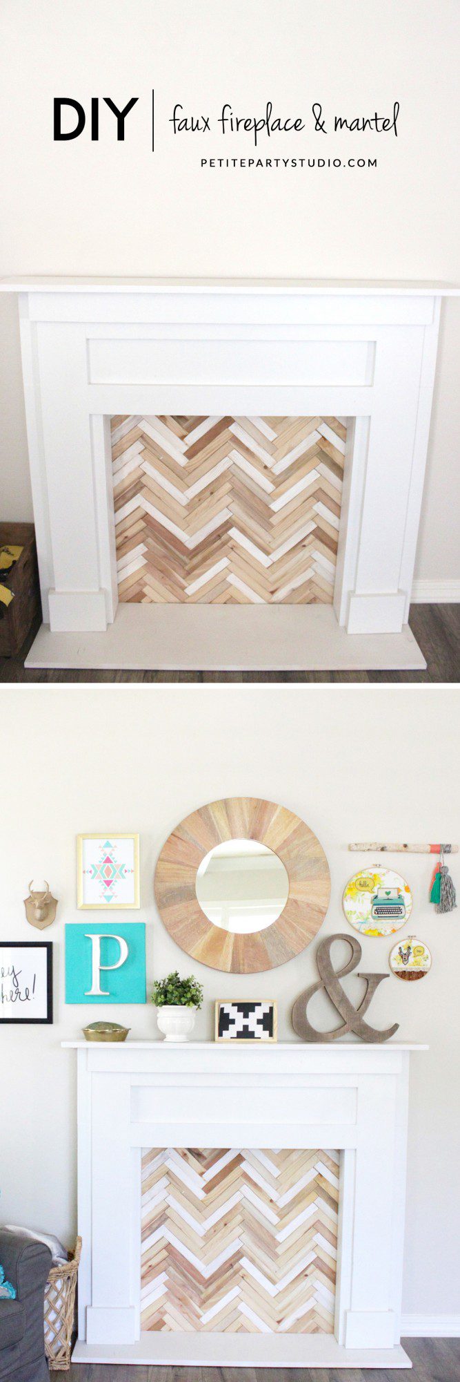 Faux Fireplace & Mantel DIY