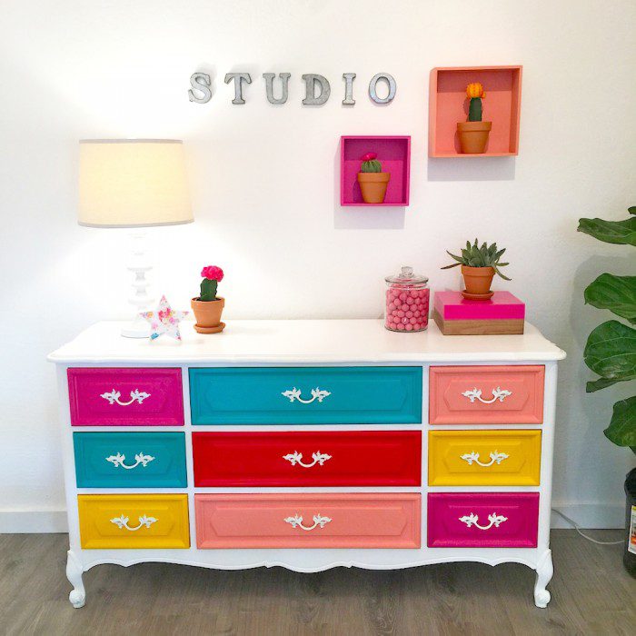 Colorful Painted Dresser Diy Rebecca Propes Design Diy