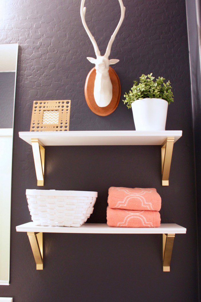 DIY Gold Wall Shelves