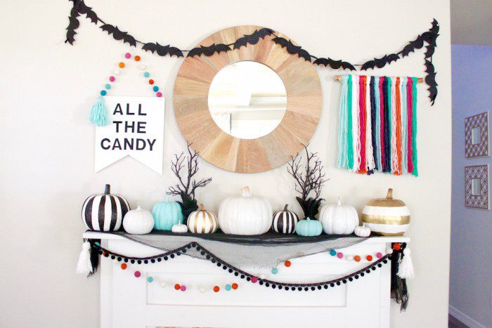 Modern Boho Halloween Mantel