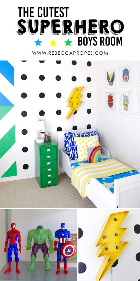 DIY Colorful Modern Boys Superhero Room