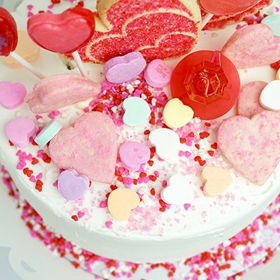 DIY Valentine’s Day Candy Cake