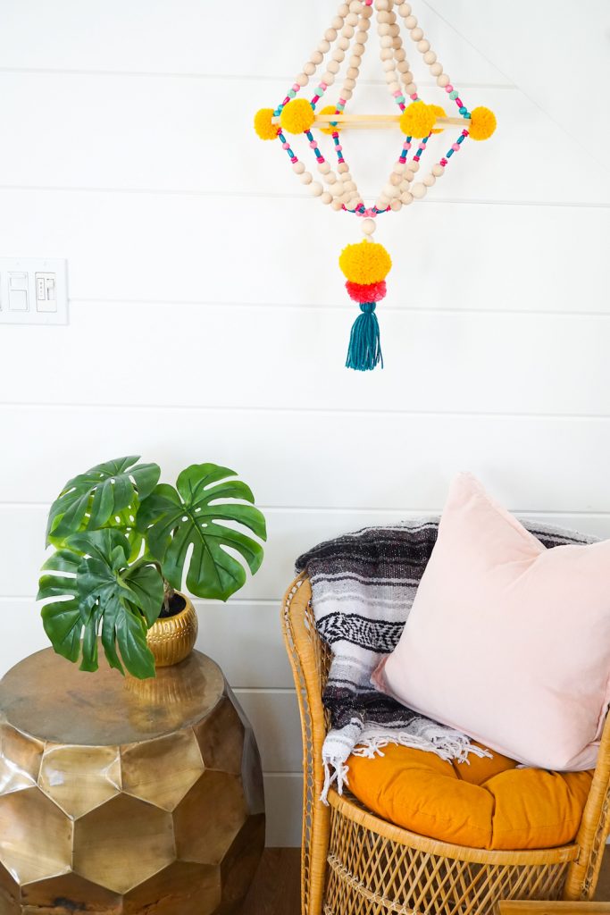 DIY Pom Pom Beaded Chandelier 22