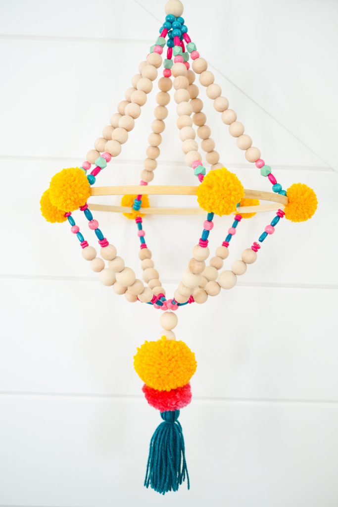 DIY Pom Pom Beaded Chandelier 23