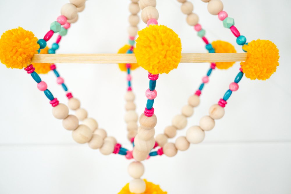 DIY Pom Pom Beaded Chandelier 37