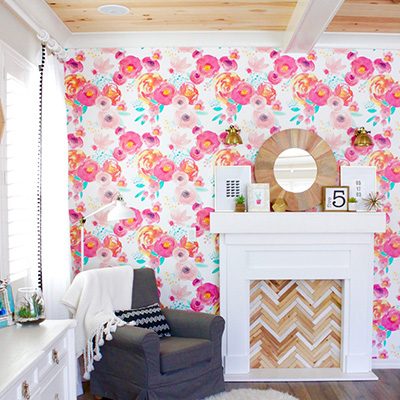 Living Room Watercolor Wallpaper Refresh