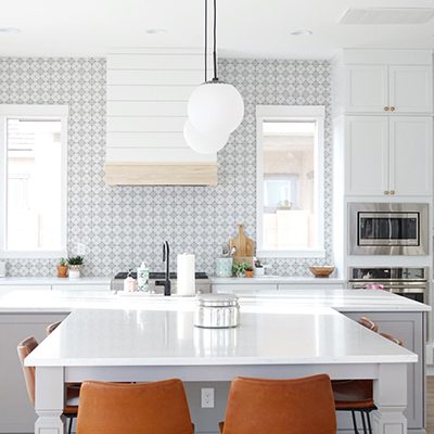 Modern Boho Farmhouse Kitchen with Mitzi