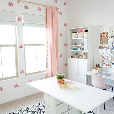 Craft Room Reveal with DIY Printable Wall Decals